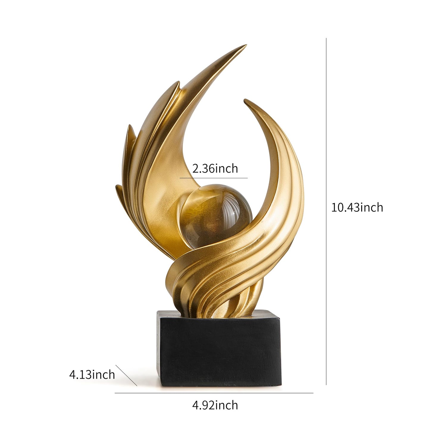 XYQXYQ Abstract Art Sculpture, Resin Gold Decorative Statue, Modern White Ornaments for Living Room, Decorativas Modernas for Coffee Table, Entryway & Office Collectibles (Gold)