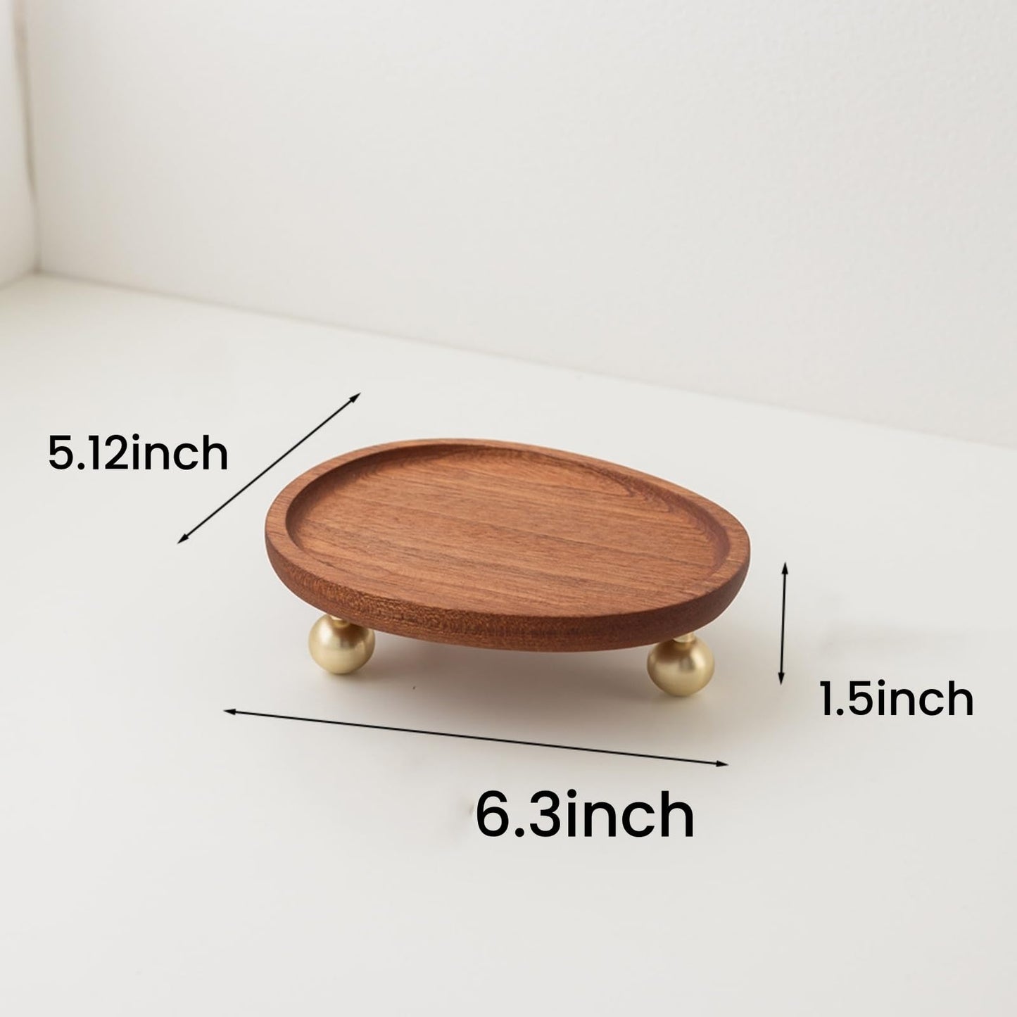 topathleticstore Wooden Jewelry Display Tray, Mothers Day Gifts Presentation Tray, Organizer for Rings, Necklaces, Earrings, Catchall Holder, Trinket Dish, Key Tray (Oval)