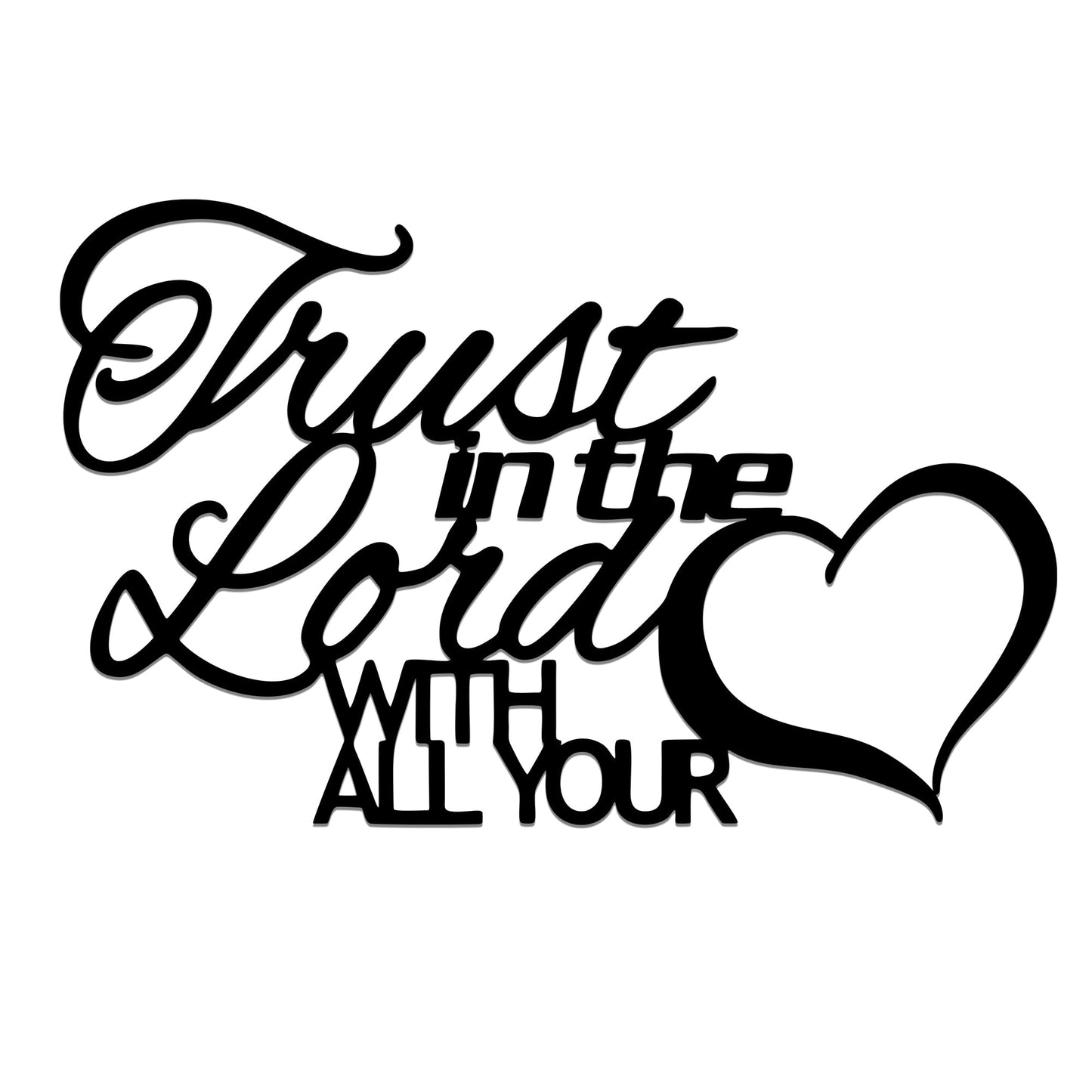 Slickss Trust in The Lord With All Your Heart Wall Art - Proverbs 3 5-6 Bible Verse Metal Sign, Christian Wall Decor with Scripture Quotes for Inspirational Faith Home Decor