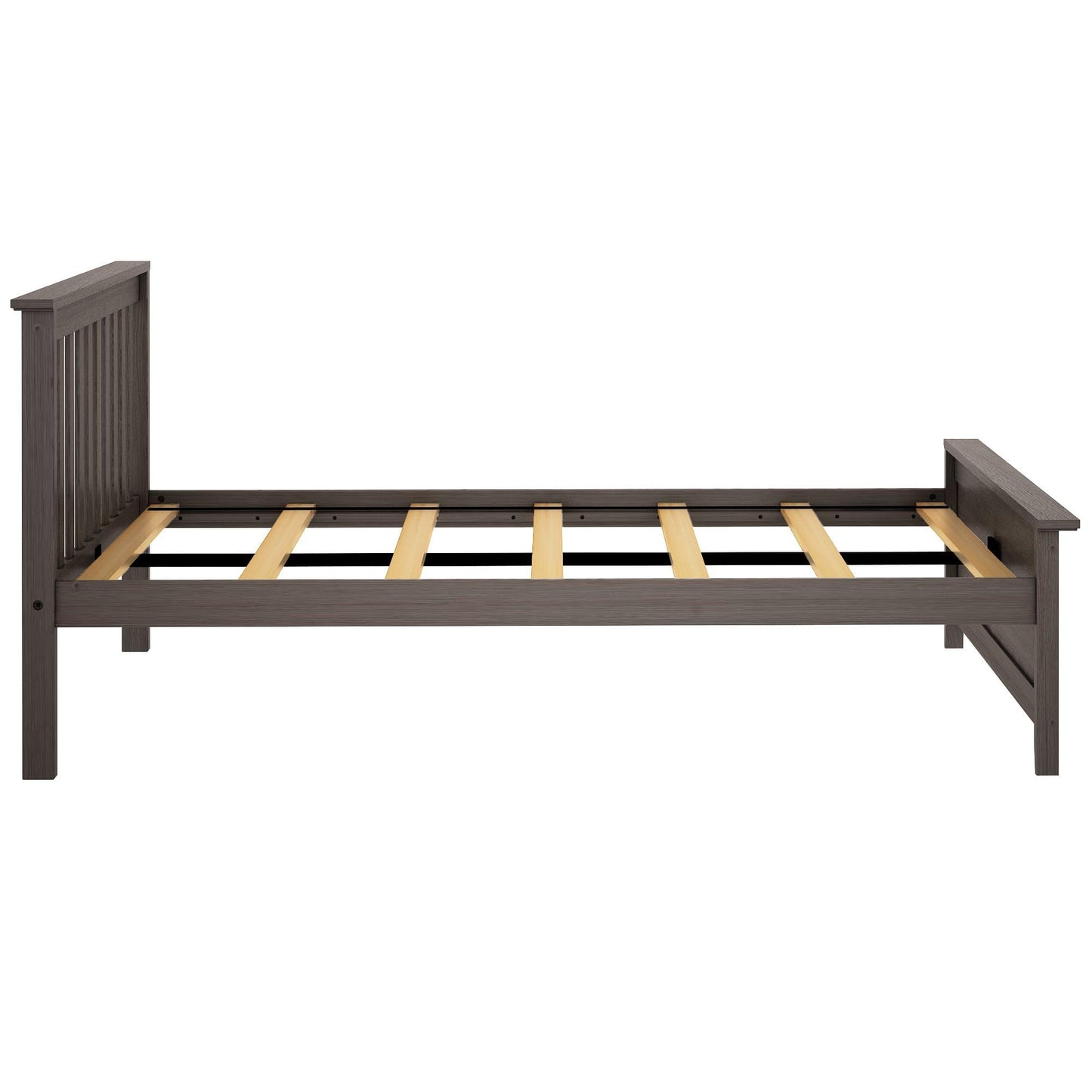 Plank+Beam Solid Wood Full Bed Frame, Platform Bed with Headboard, Clay
