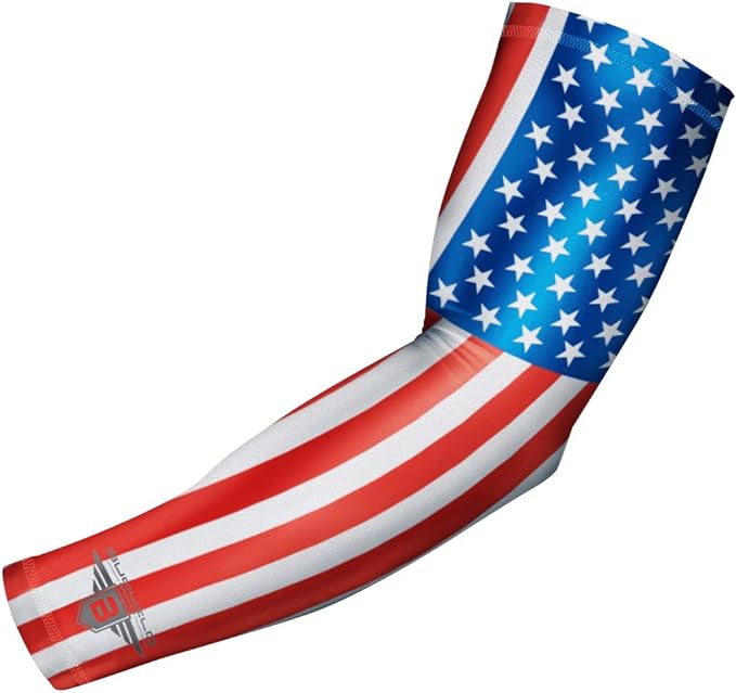 Bucwild Sports Flag Compression Arm Sleeve - Perfect for Baseball Basketball Football - Youth & Adult Sizes