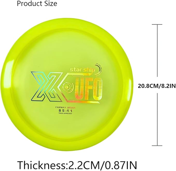 X-UFO Disc Golf Set - Disc Golf Beginner's Set 3-Piece Set with Putter, tee, and mid-Range disc, 170-178 Grams, for Beginners and Professional disc Golf tournaments.