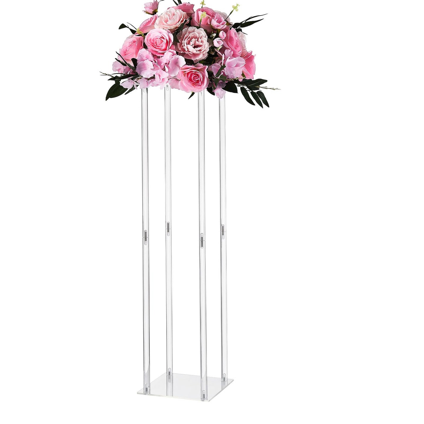 VEVOR Wedding Flower Stand, 10PCS 31.5-inch Column Flower Stand, Floral Stands with Acrylic Laminate, Cylindrical Cubic Floral Display Rack for Wedding, Party, Birthday, Home, Centerpiece Stands