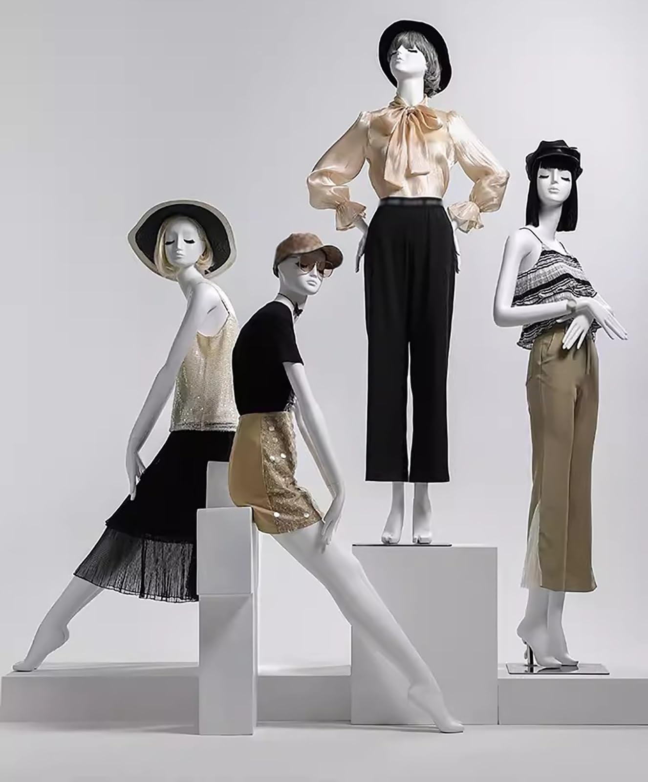 Tall Matte White Female Mannequin - Detachable Dress Form for Retail & Online Shop Display - Stylish Torso Body Dummy (Size: Style7) - Perfect for Fashion Showcase