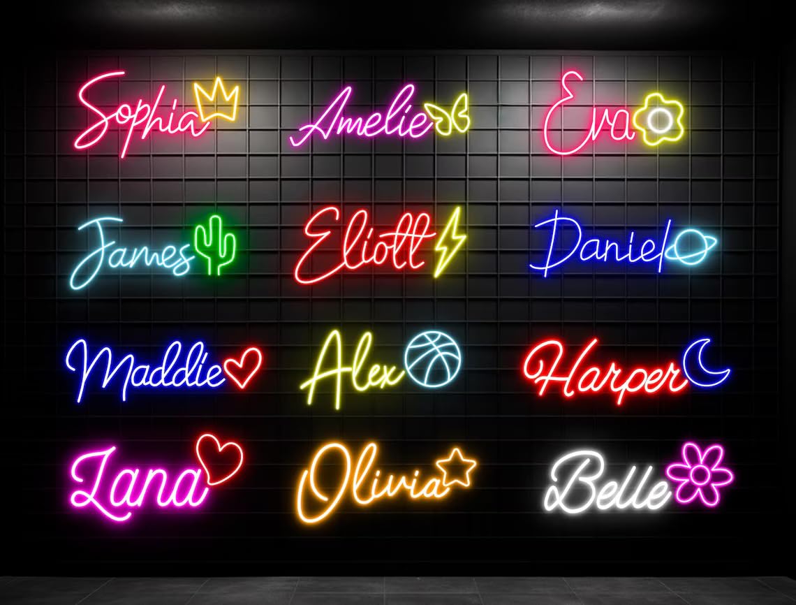 Custom Neon Signs, LED Neon Name Sign Personalized for Gifts Wall Decor, Neon Lights Sign Customizable for Bedroom Wedding Decor Office Beauty Salon Party Prom