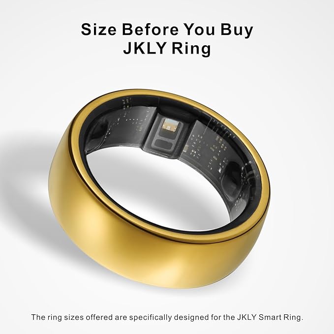 Smart Ring, Activity Trackers, Sleep Ring, Fitness Tracking, Stress Tracker, Heart Rate, Meditation, Temperature, Respiratory, No App Subscription, Women, Men, iOS, Android (Golden, 7)
