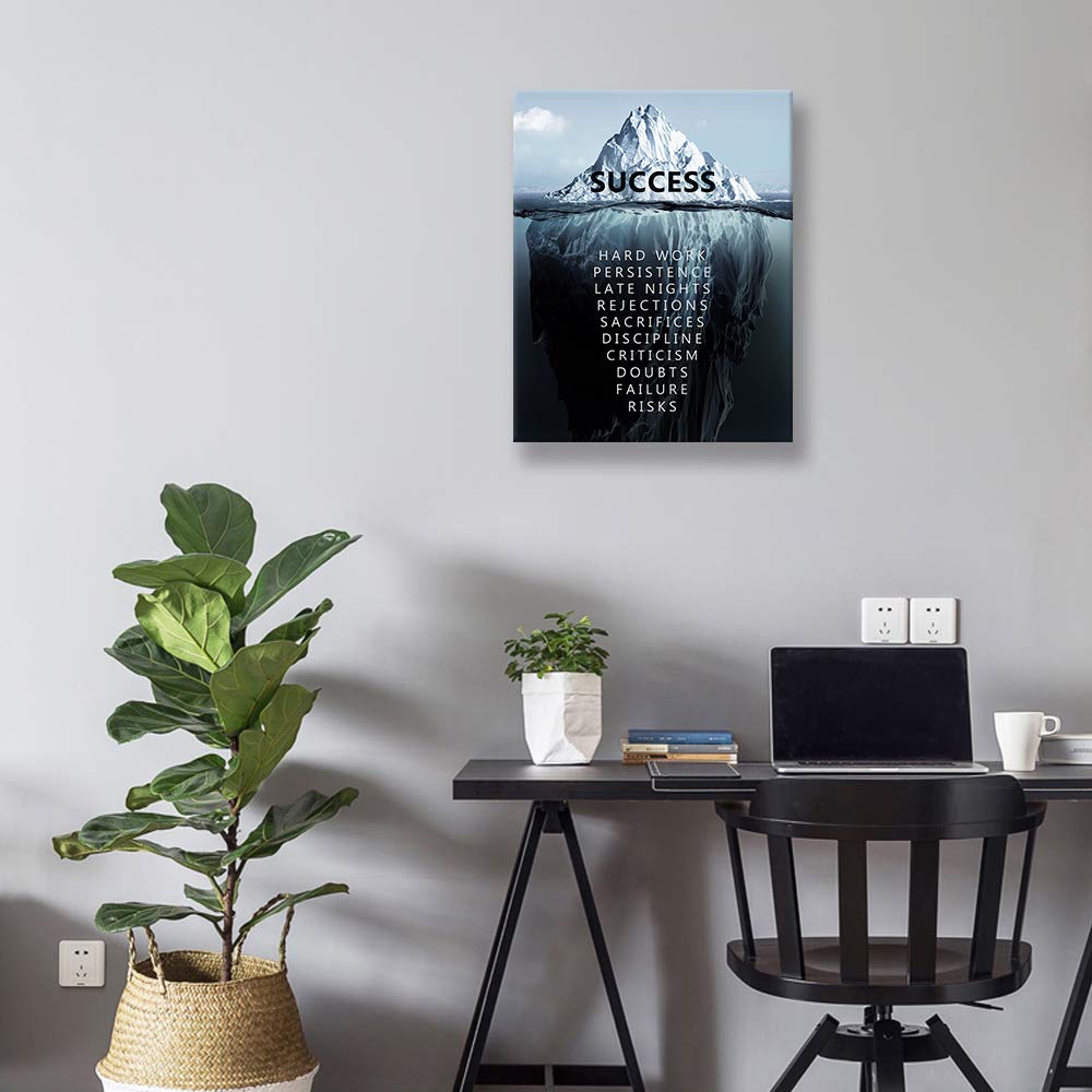 Kas Home Inspirational Wall Art Success Motivational Poster Quotes Wall Decor for Living Room Bedroom Office Bathroom Canvas Print sign Framed Art Decoration Ready to Hang