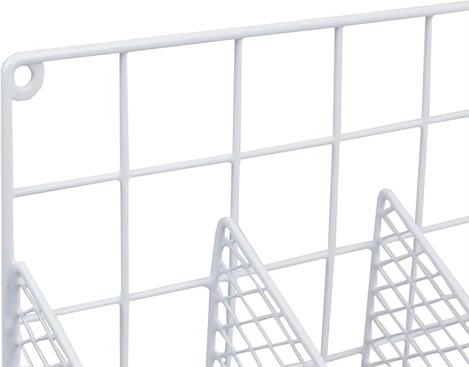 Home Basics Organizer Rust Resistant, Perfect for Food Storage, Silver Foil, Wax Paper, Sandwich Bags, Plastic Wrap-Mounts,White