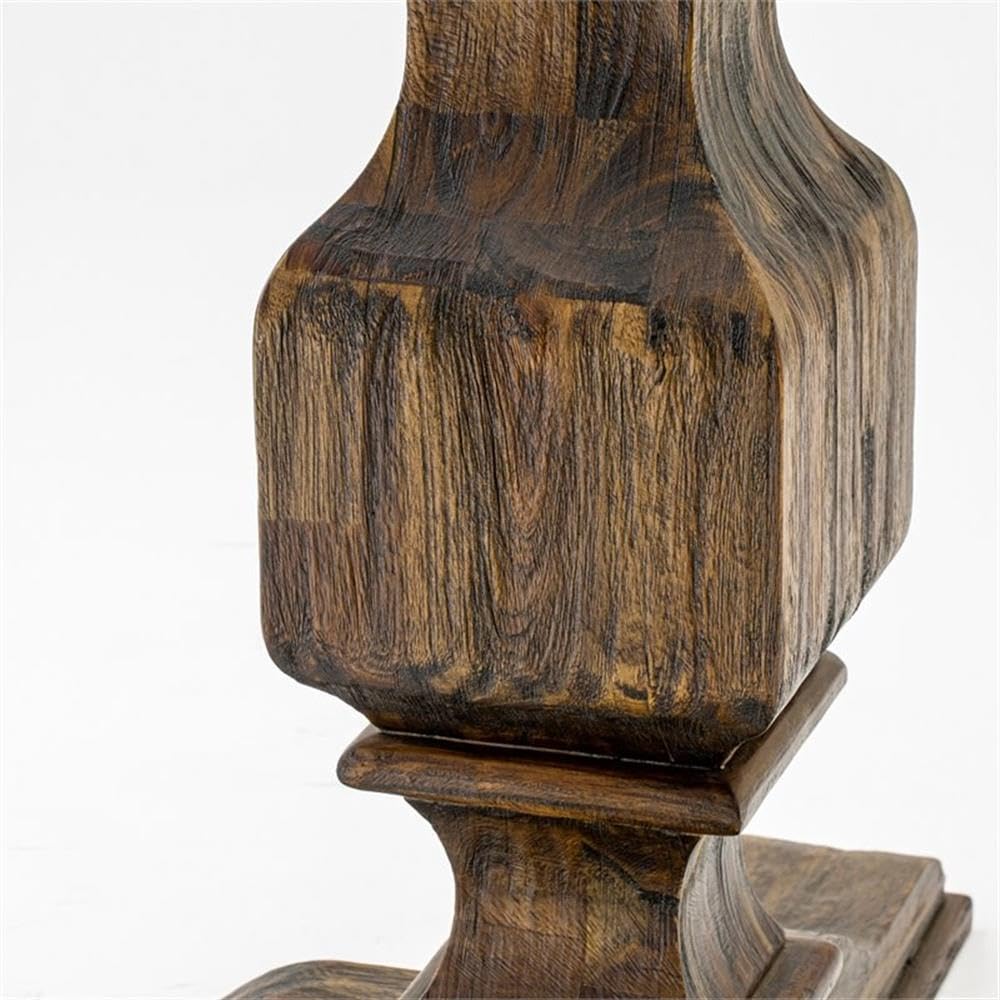 Luxe by East West Furniture FE3-07-TP Ferris Kitchen Dining Table - a Round Wooden Table Top with Pedestal Base, 48x48 Inch, Distressed Jacobean