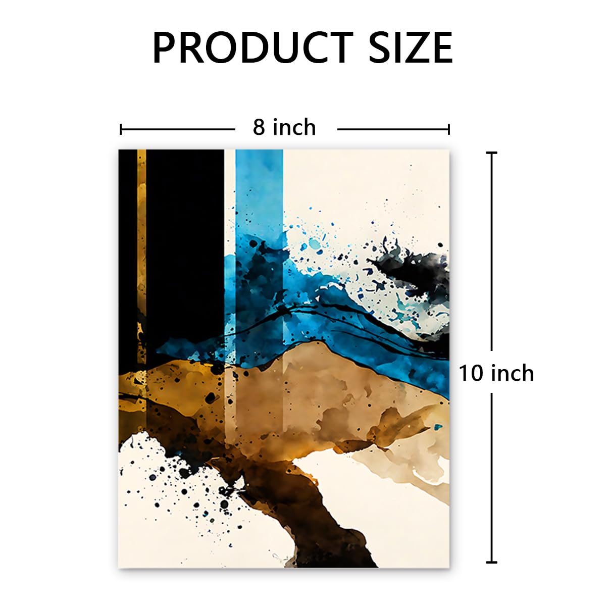 QPOKLAF Abstract Canvas Wall Art for Living Room, Brown Blue Art Posters Living Room Modern Art Decorations Set of 4 (8x10 Inch, Unframed)