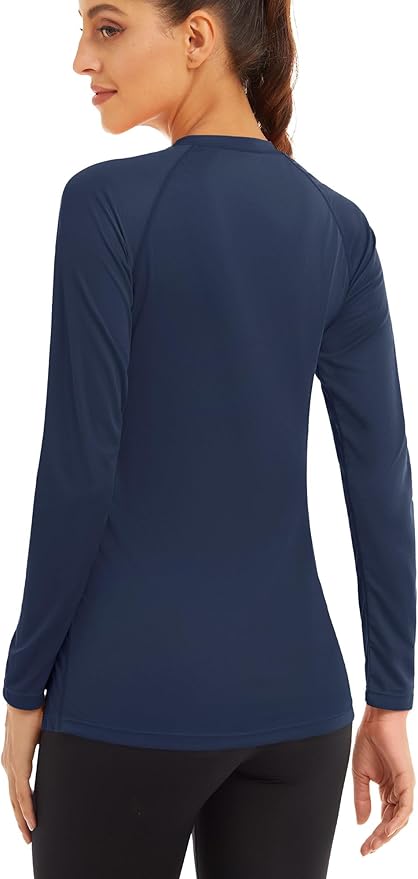 MAGCOMSEN Women's 2 Pack Long Sleeve Shirts UPF 50+ Sun Protection Quick Dry Swim Shirt for Rash Guard Fishing Workout