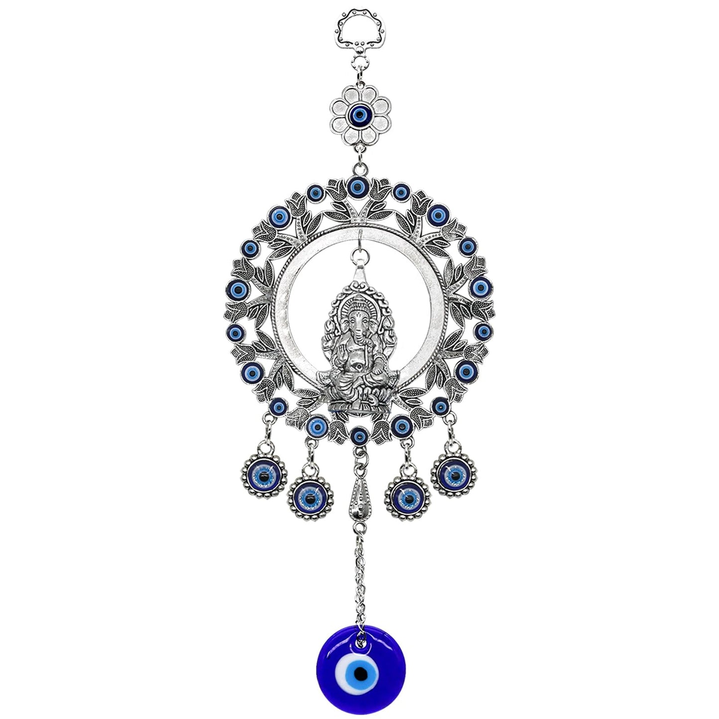 Large Evil Eye Wall Hanging Big Car Charm Ganesha Wall Decor Decoration for Home Door Window Protection Ornerment Blessing Items Housewarming Birthday Spiritual Gifts for Friend Mother