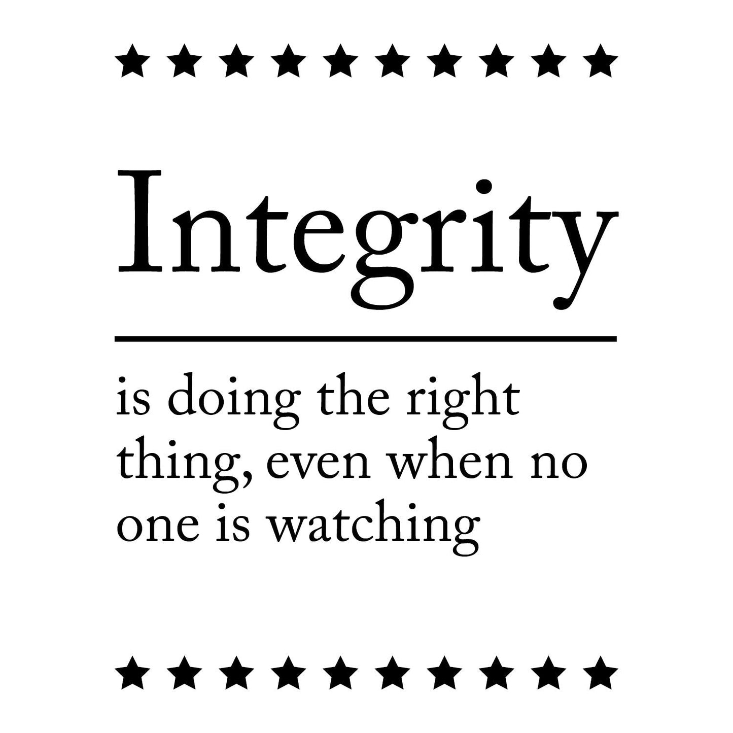 Designs ByLITA Integrity Definition & Mantra 11 x 14 UNFRAMED Print Quote Wall Art