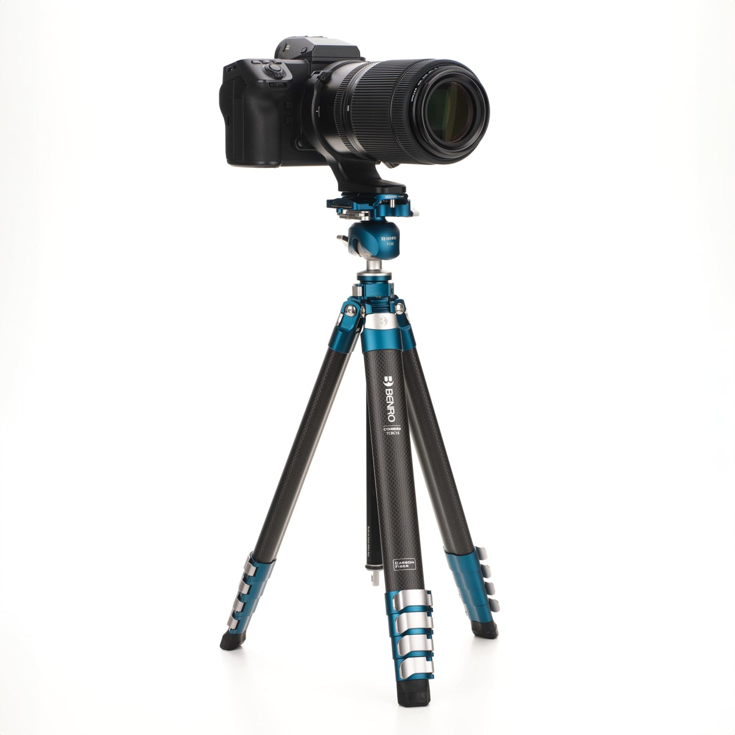 Benro CyanBird Carbon Fiber Tripod Kit – Lightweight Travel Tripod with FS30 Ball Head, Quick Release Plate, Flip Locks, and Carrying Case for DSLR, Mirrorless & Compact Video Cameras (TCBC15FS30)