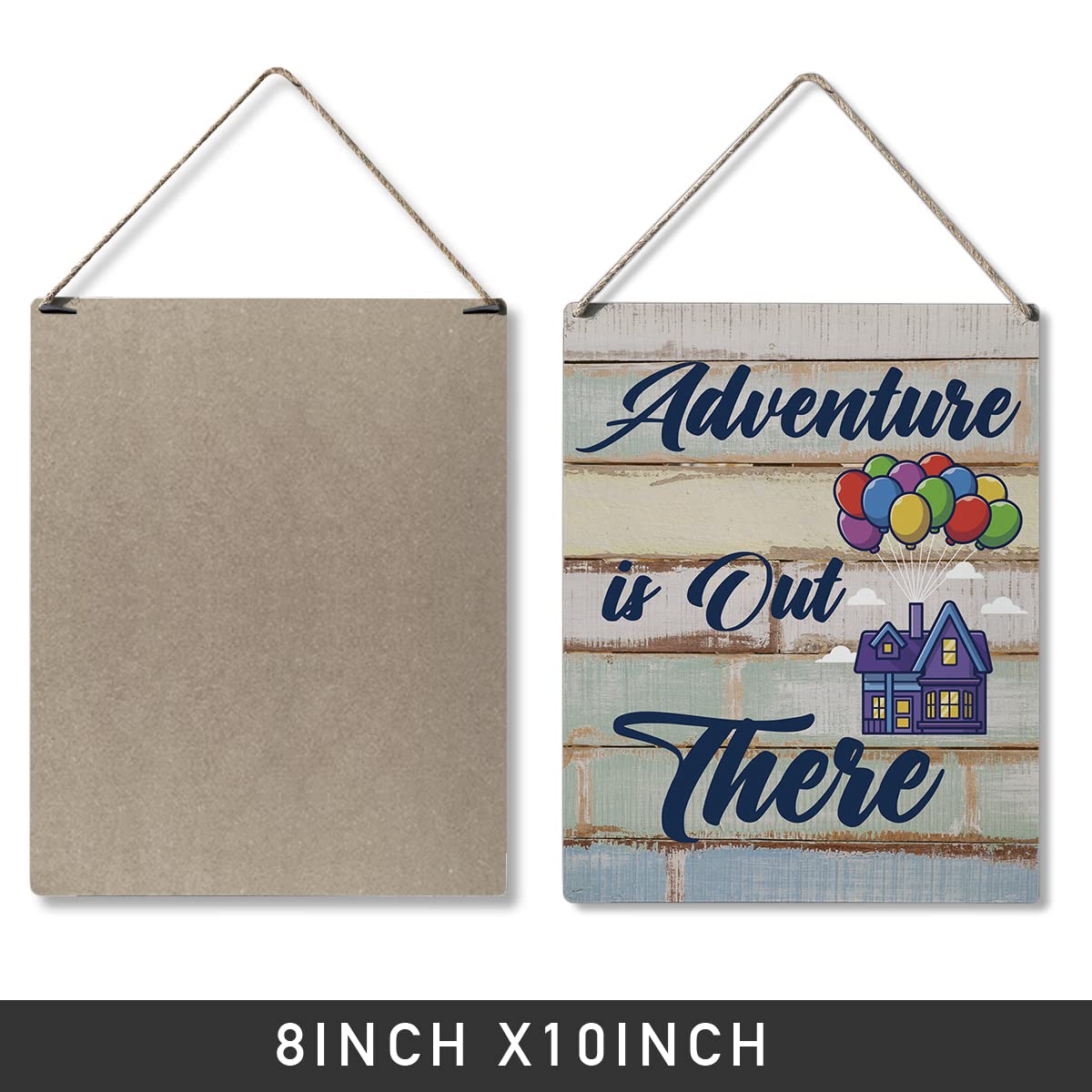Qious Inspirational Signs Gift Farmhouse Adventure is Out There Wooden Hanging Sign Rustic Art Wall Home Living Room Bedroom Kitchen Decoration 10 x 8 Inches