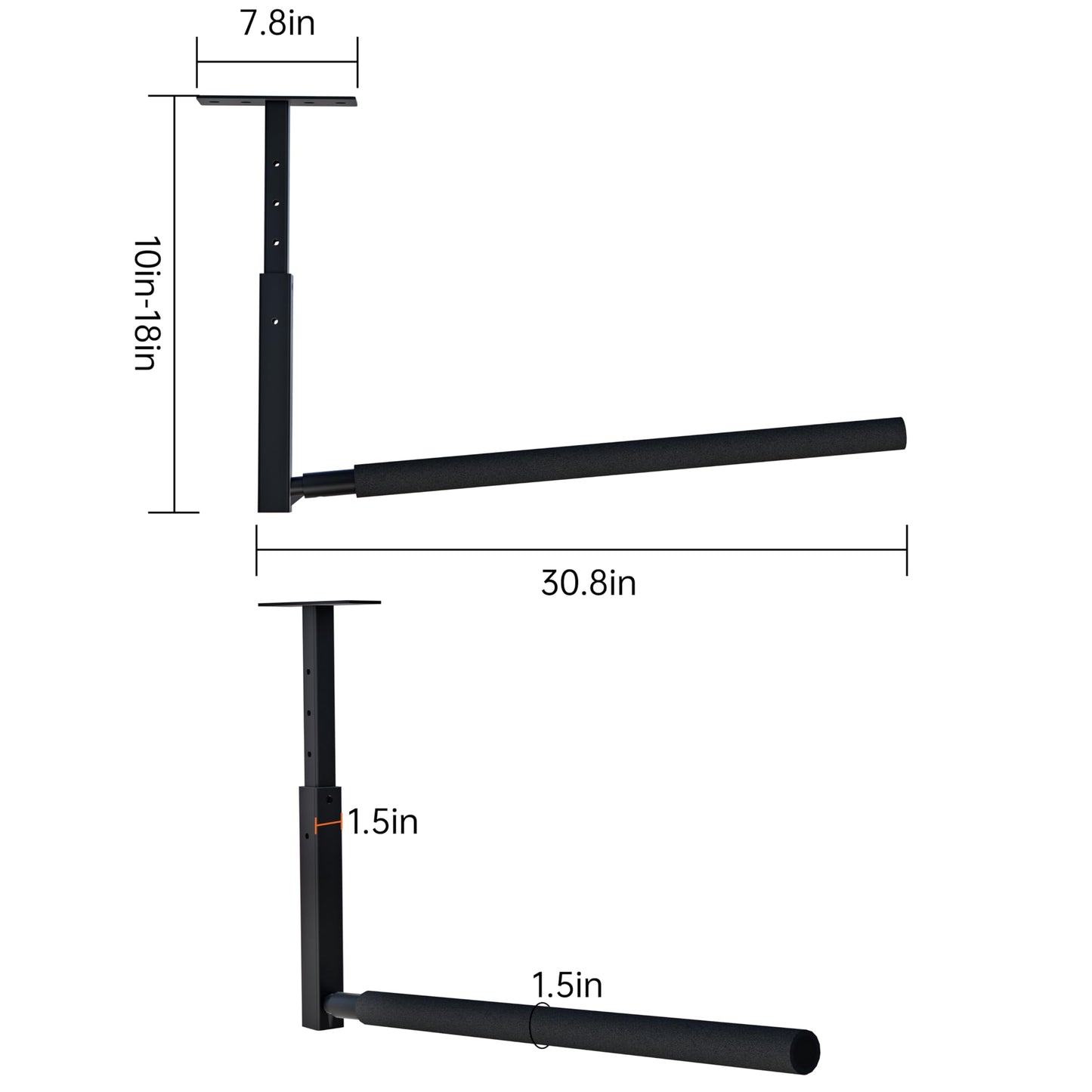TRUSOON Adjustable Ladder Ceiling Rack, Kayak Overhead Garage Storage Rack, Garage Ceiling Storage for Kayak, Ladder, Surfboard, Snowboar Overhead Hanger, Holds 150 lbs, Black