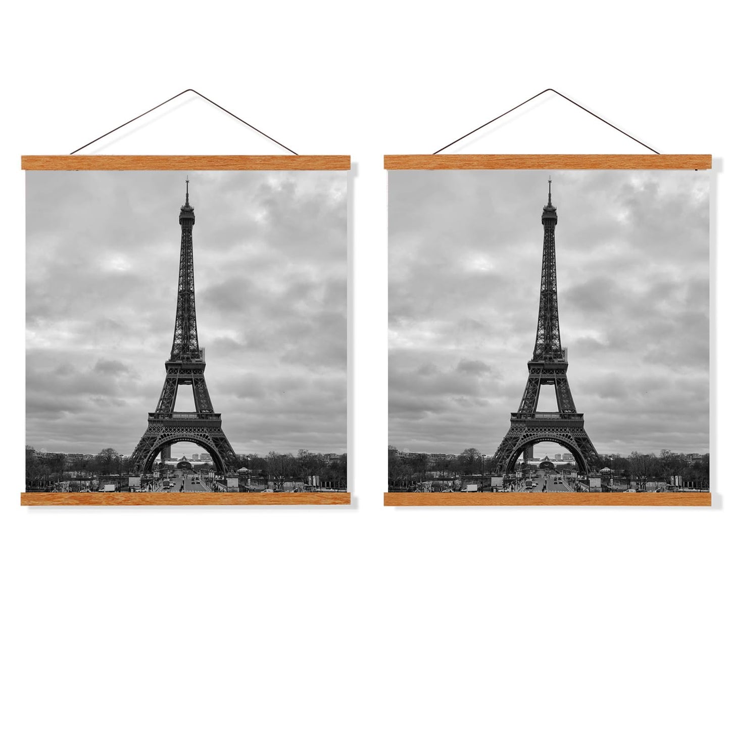 FALAMON 2 Pack Magnetic Poster Hanger Frame, 8x10 8x12 8x18 Teak Wood Magnet Poster Frame for Hanging Posters, Prints, Photos, Pictures, Maps, Scrolls, and Canvas Artwork
