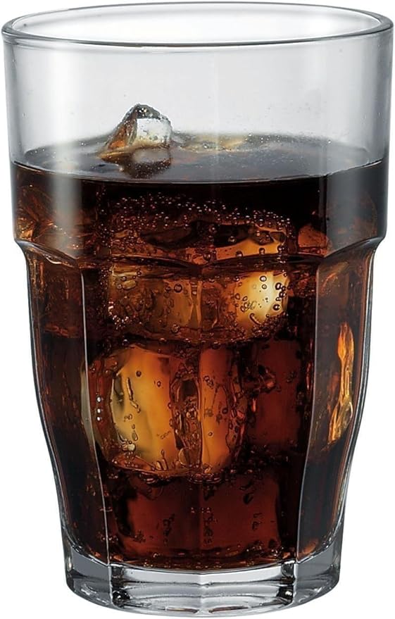 Bormioli Rocco Rock Bar Stackable Beverage, Set Of 6 Dishwasher Safe Drinking Glasses For Soda, Juice, Milk, Coke, Beer, Spirits – 12.5oz Durable Tempered Glass Water Tumblers For Daily Use