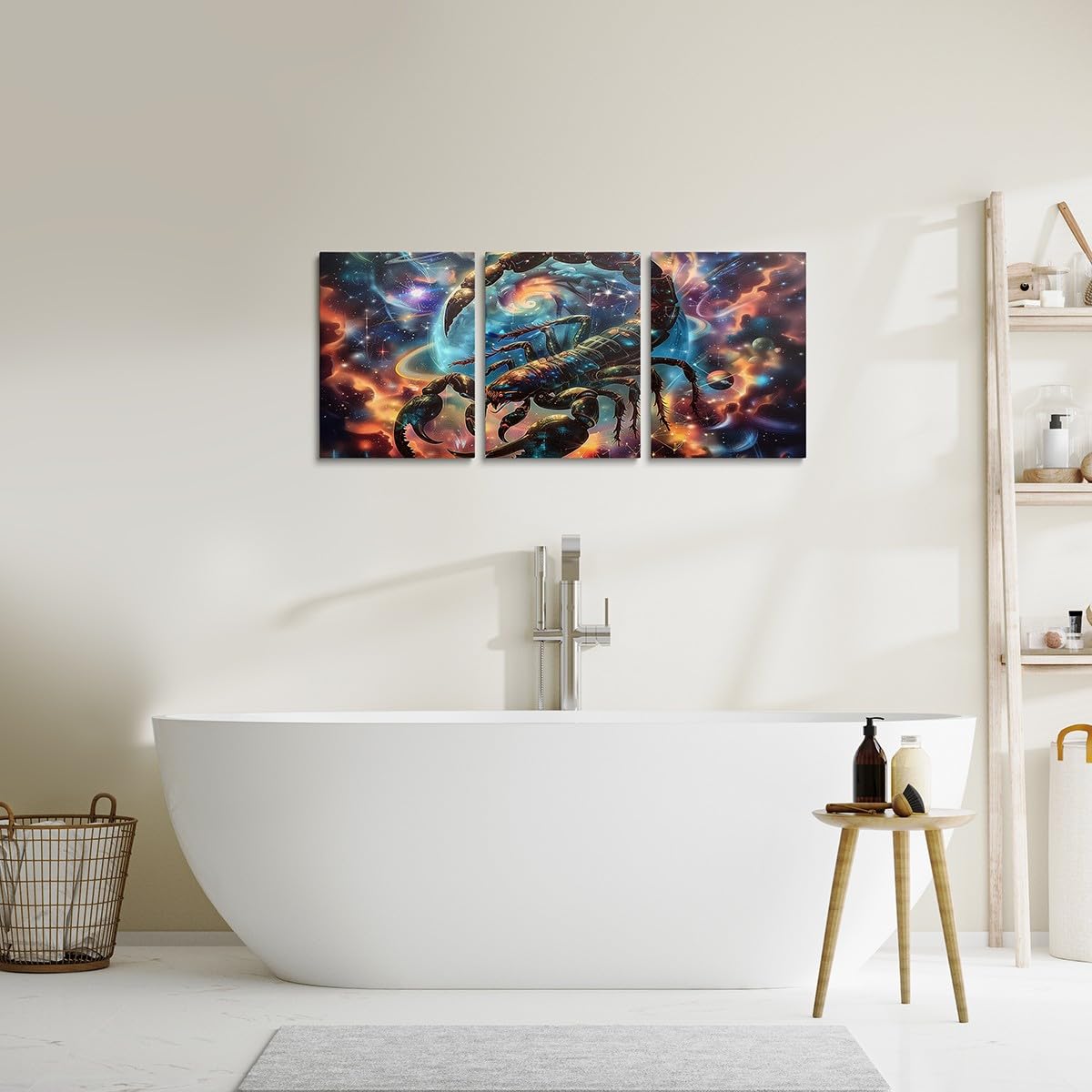 Scorpio Wall Art for Living Room,12 Constellations Zodiac Wall Decor for Bedroom Wall Decorations for Kitchen,Astrology Nebula Galaxy Wall Paintings Office Canvas Pictures,Set of 3
