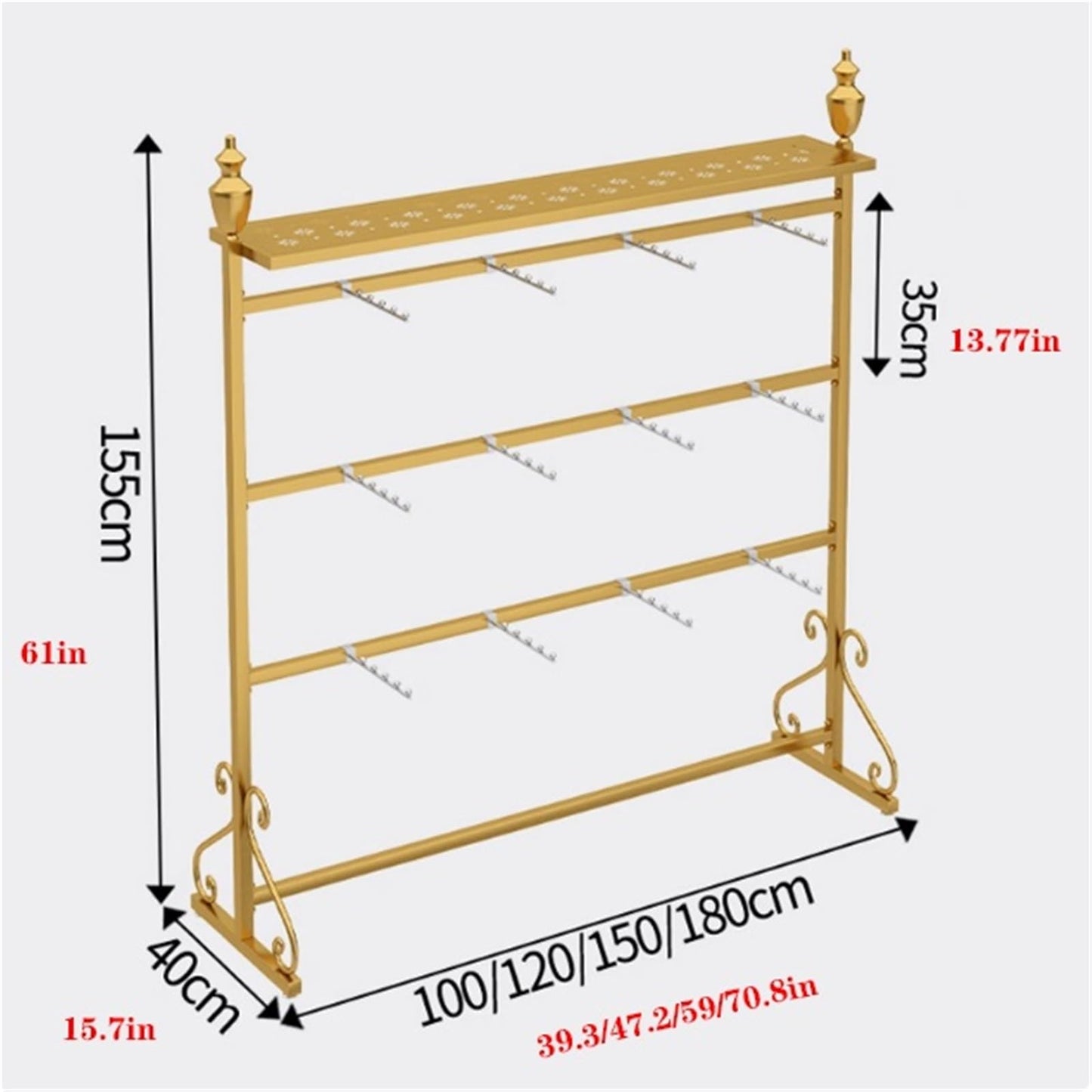 Clothing Store Boutiques Retail Lingerie Garment Rack, Metals, Underwear Display Stand, Commercial Shelves Clothes Rod, for Lingerie Socks Bra Panties Scarves(Black,120 * 40 * 155c