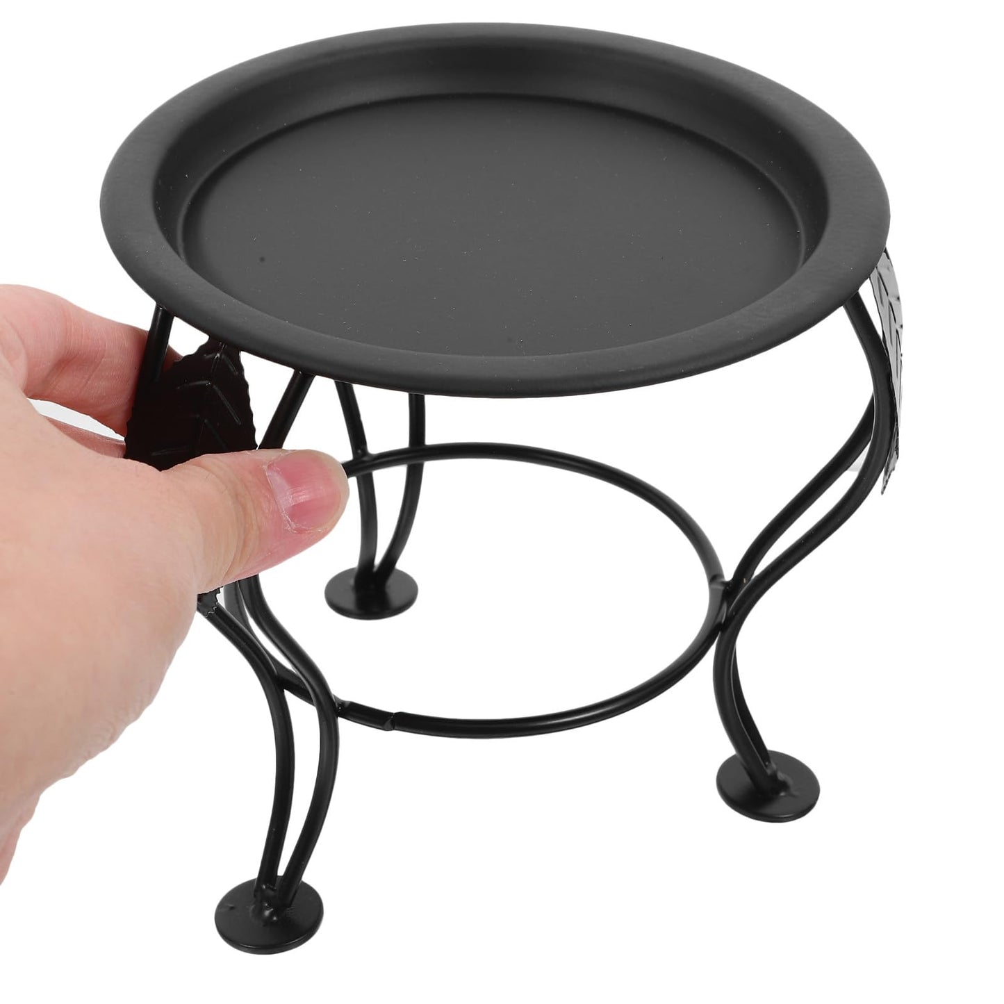 Veemoon 2pcs Black Metal Plant Stand for Indoor and Outdoor Flower Pots, Decorative Garden Ball Holder Base, Farmhouse Style Plant Holders for Patio and Lawn