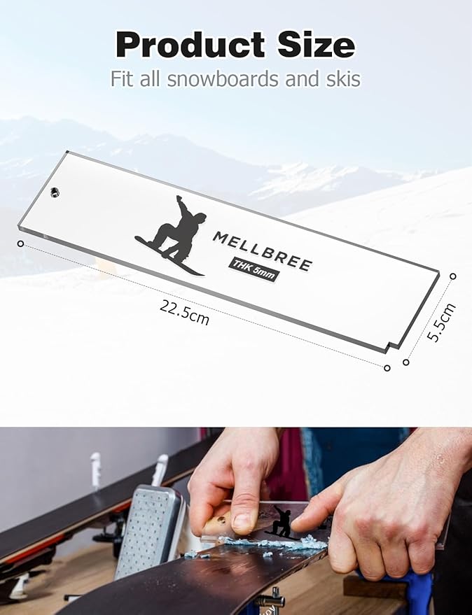 Mellbree Ski Wax Scraper, 2Pack Snowboard Wax Plastic Scraper Ski Snowboard Wax Scrape 5mm