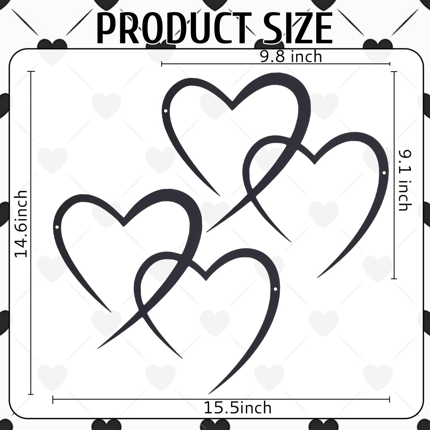 Hftjtsa Infinity Heart Metal Wall Decor Love Heart Wall Sign Modern Bedroom Decor Ornaments for Valentine's Day Room Living Wedding Decoration Bridal Shower Gifts
