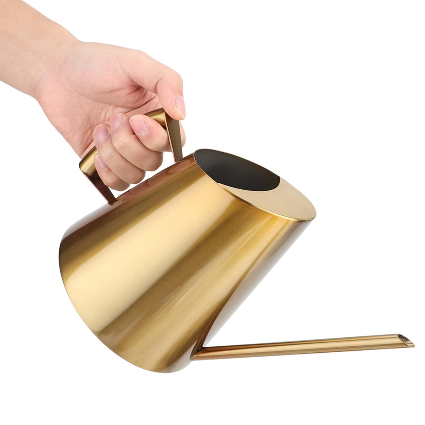 50.8 oz Watering Can Indoor Plants Stainless Steel Plant Waterer Watering Pot Sprinkle Pot Garden Flowers Plants Flower Tool Gold Watering Can with Long Spout (1500ml)