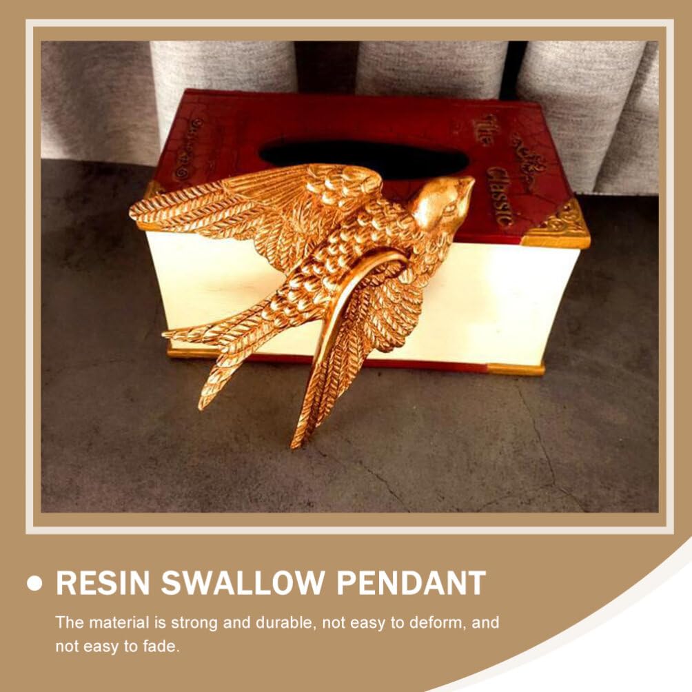 VOSAREA Bird Wall Art Bird Wall Figurine Sow Sculpture Resin Hanging Decor 3D Sculpted Floating Sculpture Antique Sow Hanging Ornament (4.72X3.93X1.18inch)