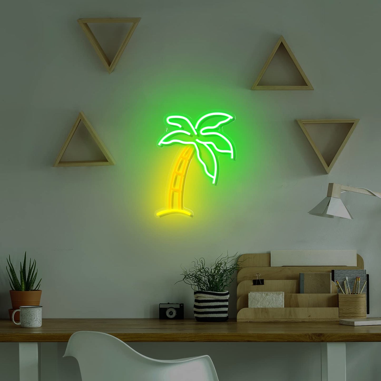 ROCEEI Tropical Palm LED Neon Sign Neon USB Powered Lights Sign Wall Art Gifts for Christmas Room Kids Bedroom Birthday Party Bar Decor