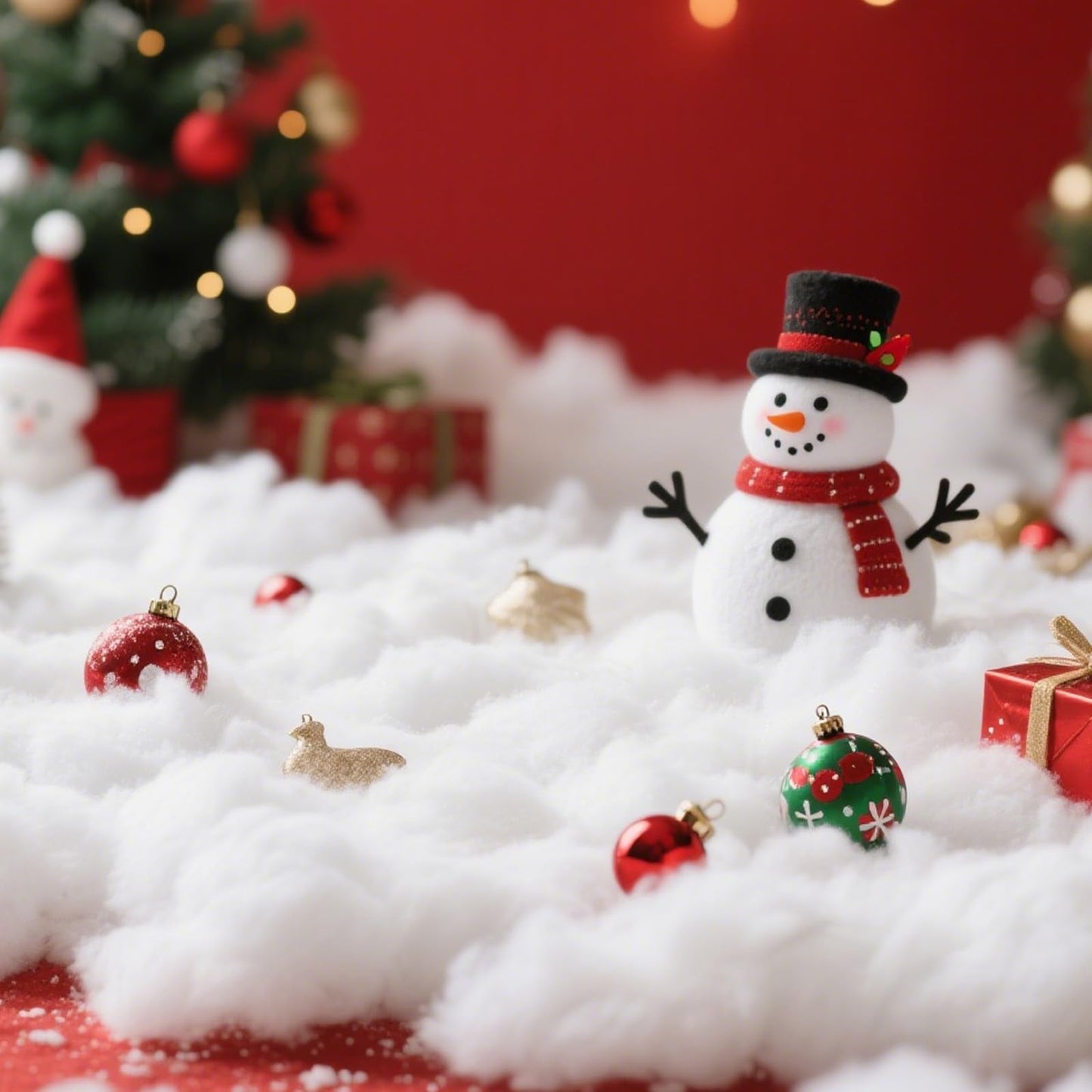 GQE Christmas Fake Snow Decoration,7 Oz(1 Bag) White Artificial Snow Cotton Fluffy Fake Snow for Mantle Village,Nativity Set,Faux Snow Christmas Tree Decor,Winter Indoor Home Decoration