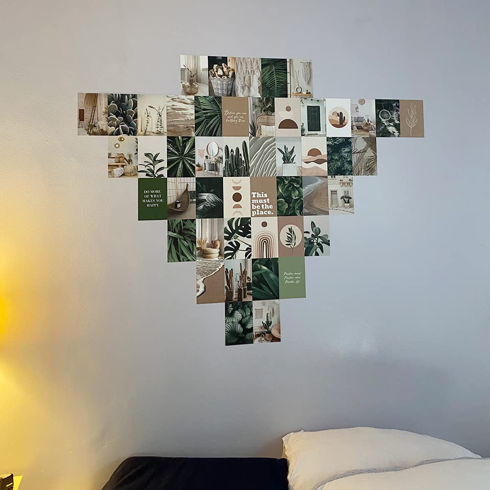 bOPART 70pcs Wall Collage Kit Aesthetic Picures, Green Plant Room Decor Aesthetic Collage Picture Wall Decor for Teen Girls/boys Room bedroom Dorm (4x6 inch)