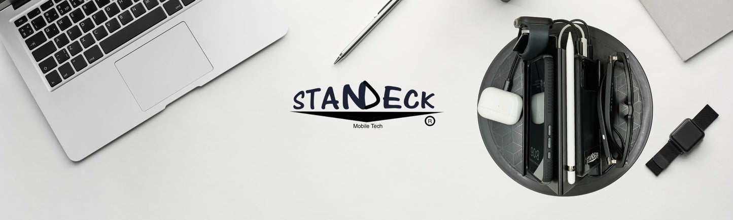 STANDECK A Modern 10 inch Turntable. Plastic, Black for multitasking and optimal viewing.