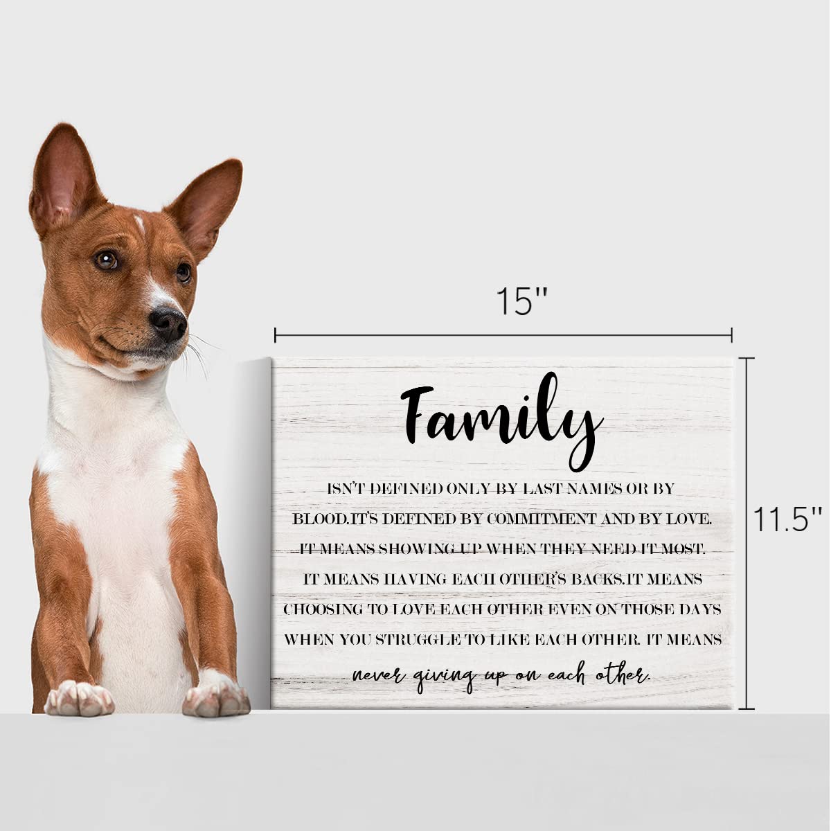 Rustic Family isn't Defined Canvas Painting Framed Wall Art Decor for Living Room Bedroom Home, Funny Farmhouse Family Quote Canvas Poster Print Present 11.5x15 inches
