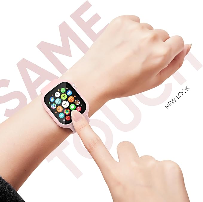 Compatible for Apple Watch Series 11 10 Band 46mm and Case with Screen Protector, Soft Silicone Sport Strap Bands and Protective Cover with Tempered Glass for iWatch Series 11 10