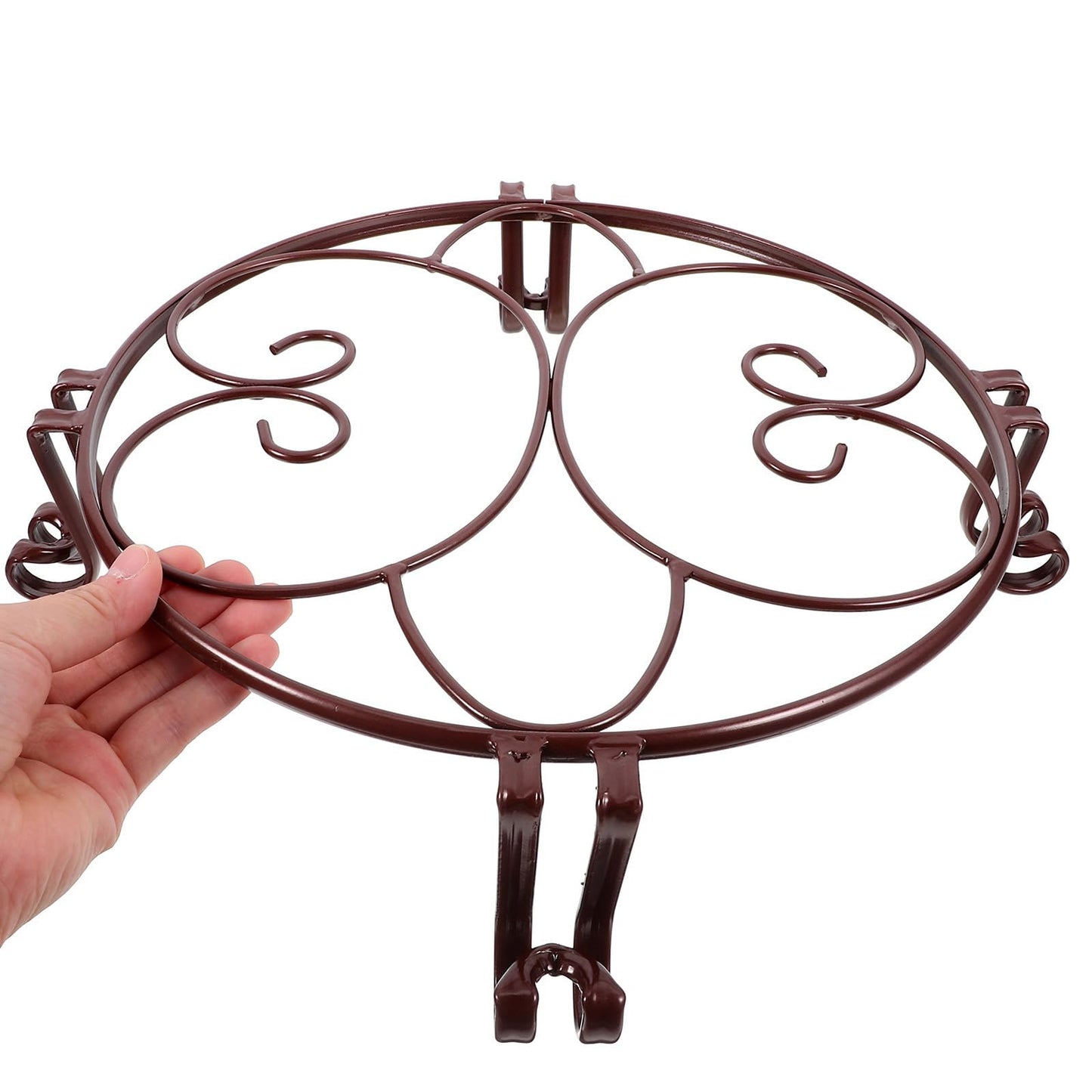 Operitacx Wrought Iron Plant Stand Single Layer Metal Flowerpot Rack Farmhouse Plant Holder for Indoor Outdoor Use Antique Copper Finish