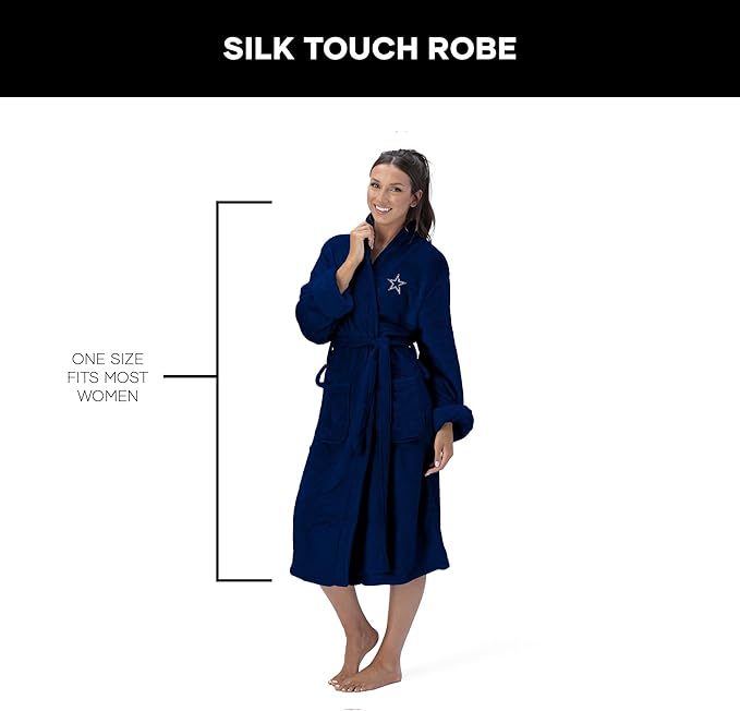 NFL Adult Unisex Silk Touch Bathrobe, Officially Licensed Loungewear, Soft Plush Polyester