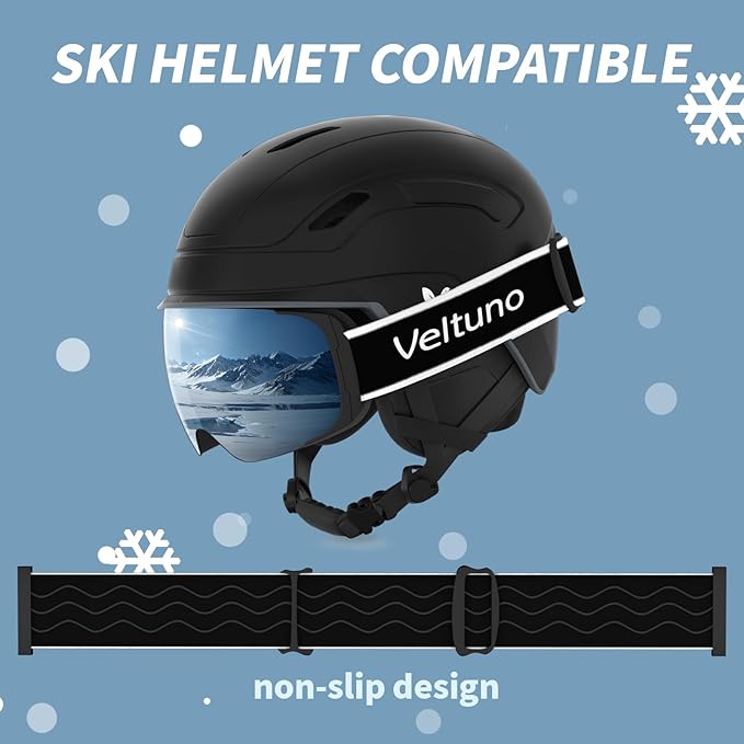 Ski Goggles for Men Women Adult & Youth, OTG Snowboard Goggles Anti Fog, Snow Goggles UV Protection Wide Vision