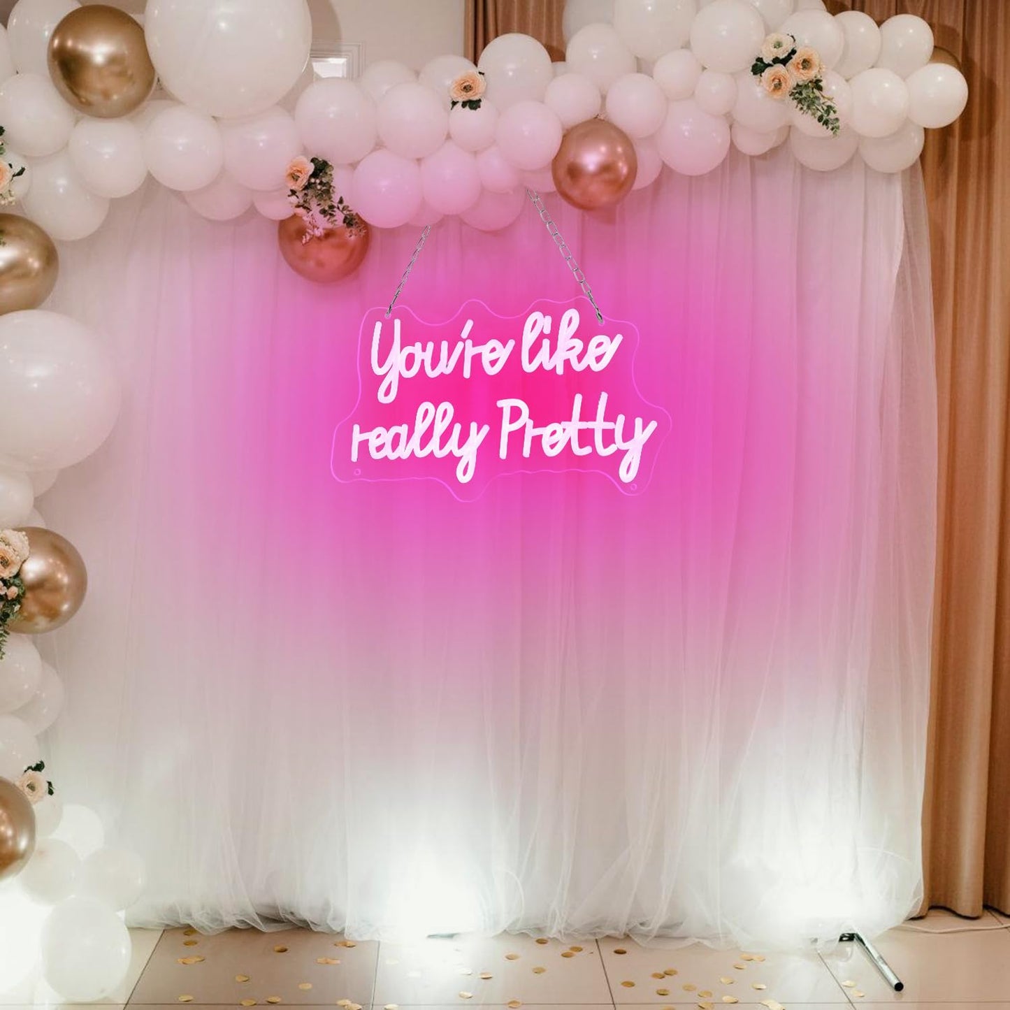 You Are Like Really Pretty LED Neon Sign, 15 * 9 inch, Pink USB Powered Neon Sign for Room Decor, Girls Room, Party, Gifts