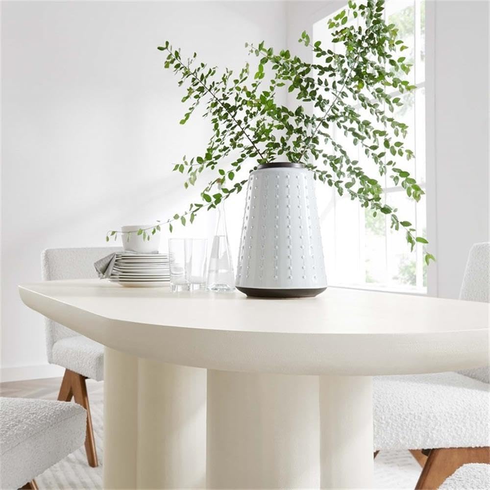 Modway EEI-6764-WHI Caspian 72" Oval Concrete Dining Table, White