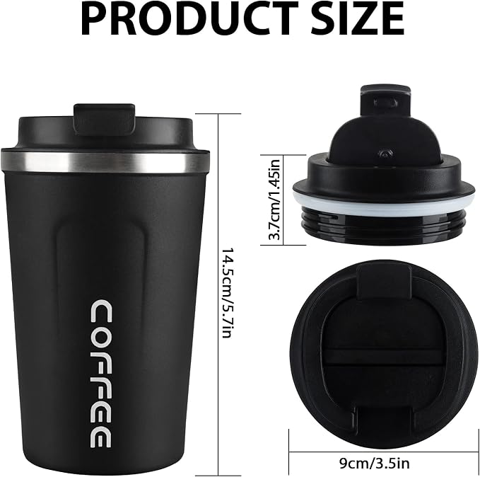 CS COSDDI 12 oz Stainless Steel Vacuum Insulated Tumbler - Coffee Travel Mug Spill Proof with Lid - Coffee Cups for Keep Hot/Ice Coffee,Tea and Beer