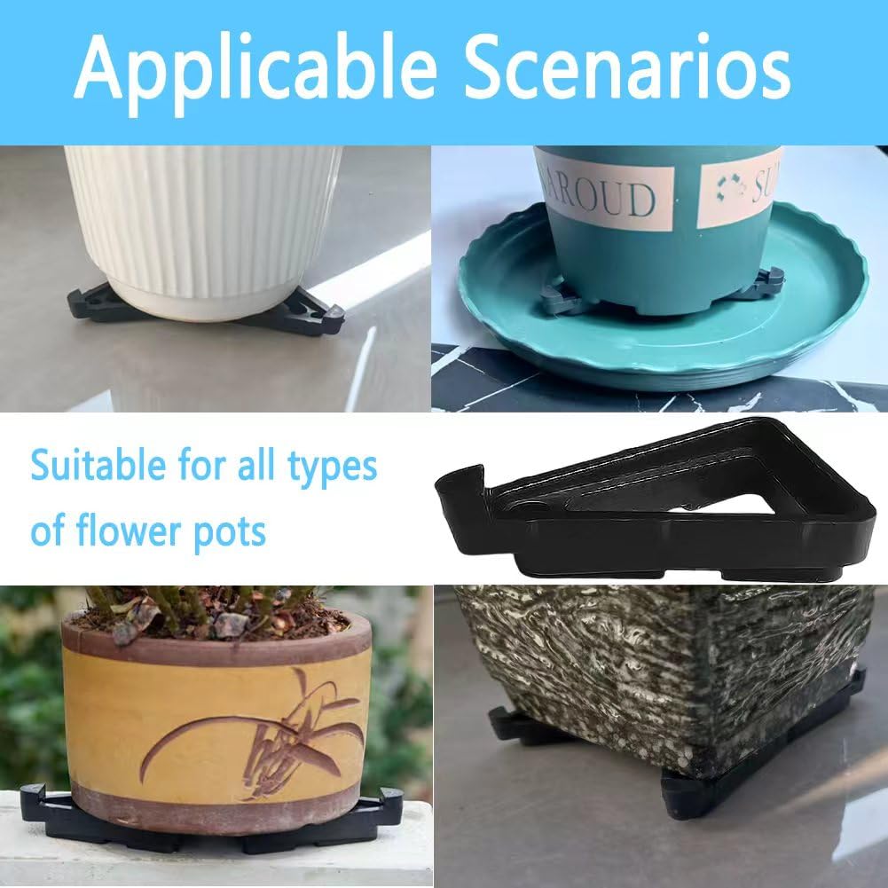 Ruinuonice Pot Feet for Outdoor Planters,Invisible Breathable Pot Stands Toes Lifters for Heavy ndoor Outdoor Planters & Gardening Plant Container (Black-24 Pcs)