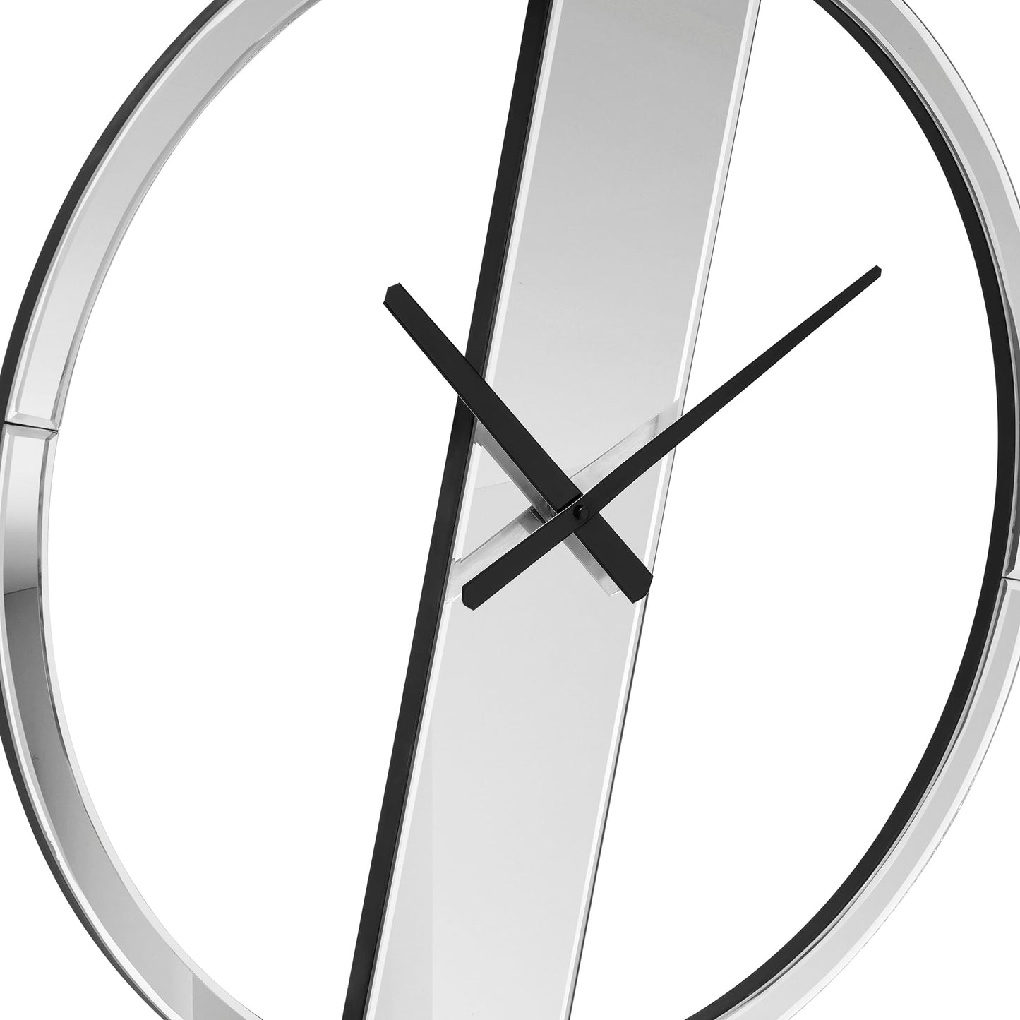 SHYFOY Wall Clock Decorative Large Clock Living Room Decor - 23" Big Clocks All Mirror Glass Finish, Modern Clock for Wall Round Wall Decor for Office Bedroom Fireplace