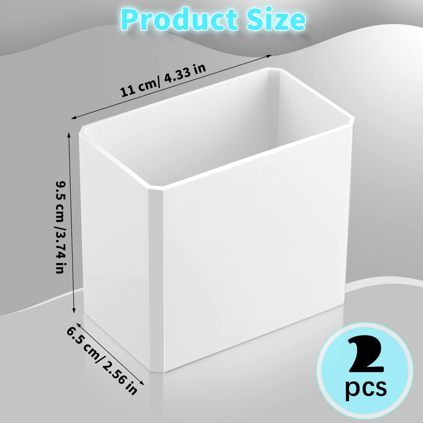 Suclain 2 Pcs Wall Mounted Organizer Non-Drilling Adhesive Floating Shelf White Wall Bin Organizer Hanging Storage Containers for Bedroom Bathroom Kitchen Office