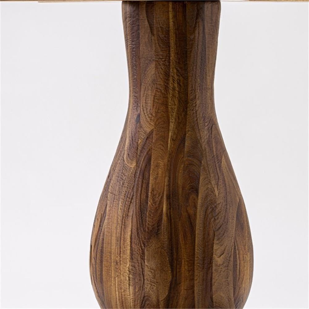 Luxe by East West Furniture FE2-0N-TP Ferris Modern Dining Table - a Round Kitchen Table Top with Pedestal Base, 48x48 Inch, Sandblasting Antique Walnut