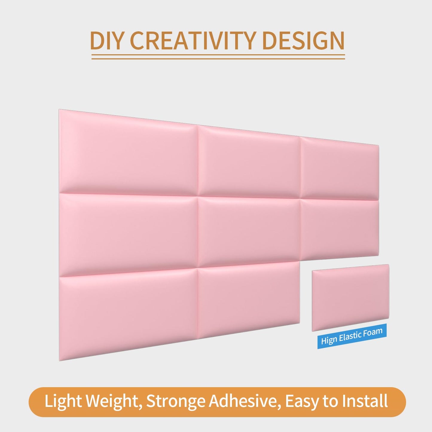 Greymond Headboards Wall Panel for Twin, Self-Adhesive 3D Wall Panels, Upholstered Wall Panel for Bedroom/Living Room (6 Pieces 9.84 in x 23.6 in)
