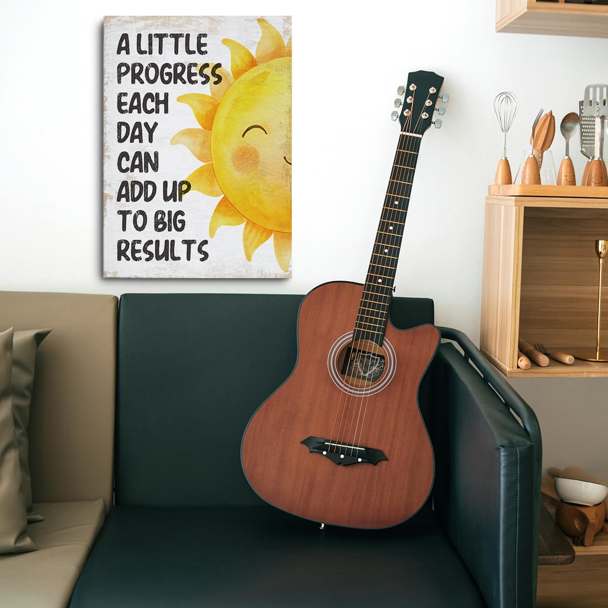 Inspirational Quotes Motivational Office Decor Canvas Wall Art Wall Decor, Affirmations Mental Health Framed Prints Poster Painting Artwork for Home Office Nursery Living Room,11.4x15IN,Ready to Hang