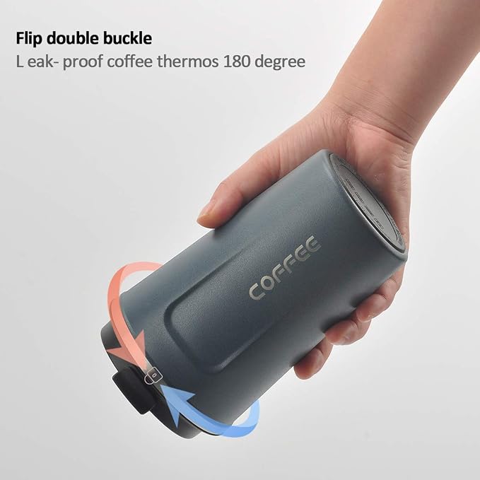 CS COSDDI 12 oz Stainless Steel Vacuum Insulated Tumbler - Coffee Travel Mug Spill Proof with Lid - coffee Cup for Keep Hot/Ice Coffee,Tea and Beer (Tibetan blue)