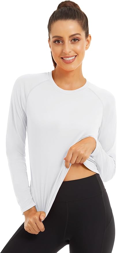 MAGCOMSEN Women's 2 Pack Long Sleeve Shirts UPF 50+ Sun Protection Quick Dry Swim Shirt for Rash Guard Fishing Workout