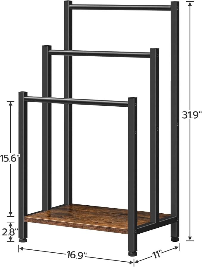 HOOBRO Towel Rack and Blanket Ladder, Blanket Holder for Living Room, Bathroom BF03LB01-BF17CJ01